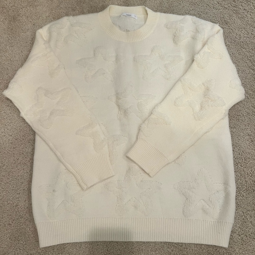 Talulah Starlight Textured Sweater in Ivory